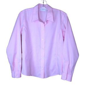Liz Claiborne Petite Button-Down Shirt No-Iron Long Sleeve Pink 6P